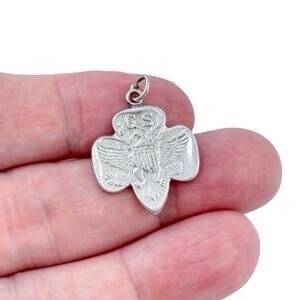 Vintage Sterling Silver 925 Girl Scouts GS Eagle Pendant